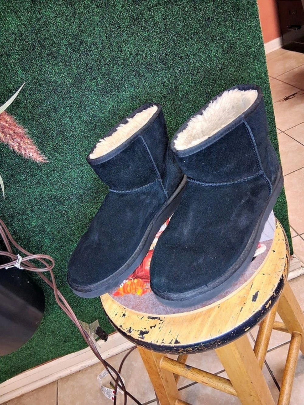 UGG Classic Mini II Black Shearling-Lined Boots